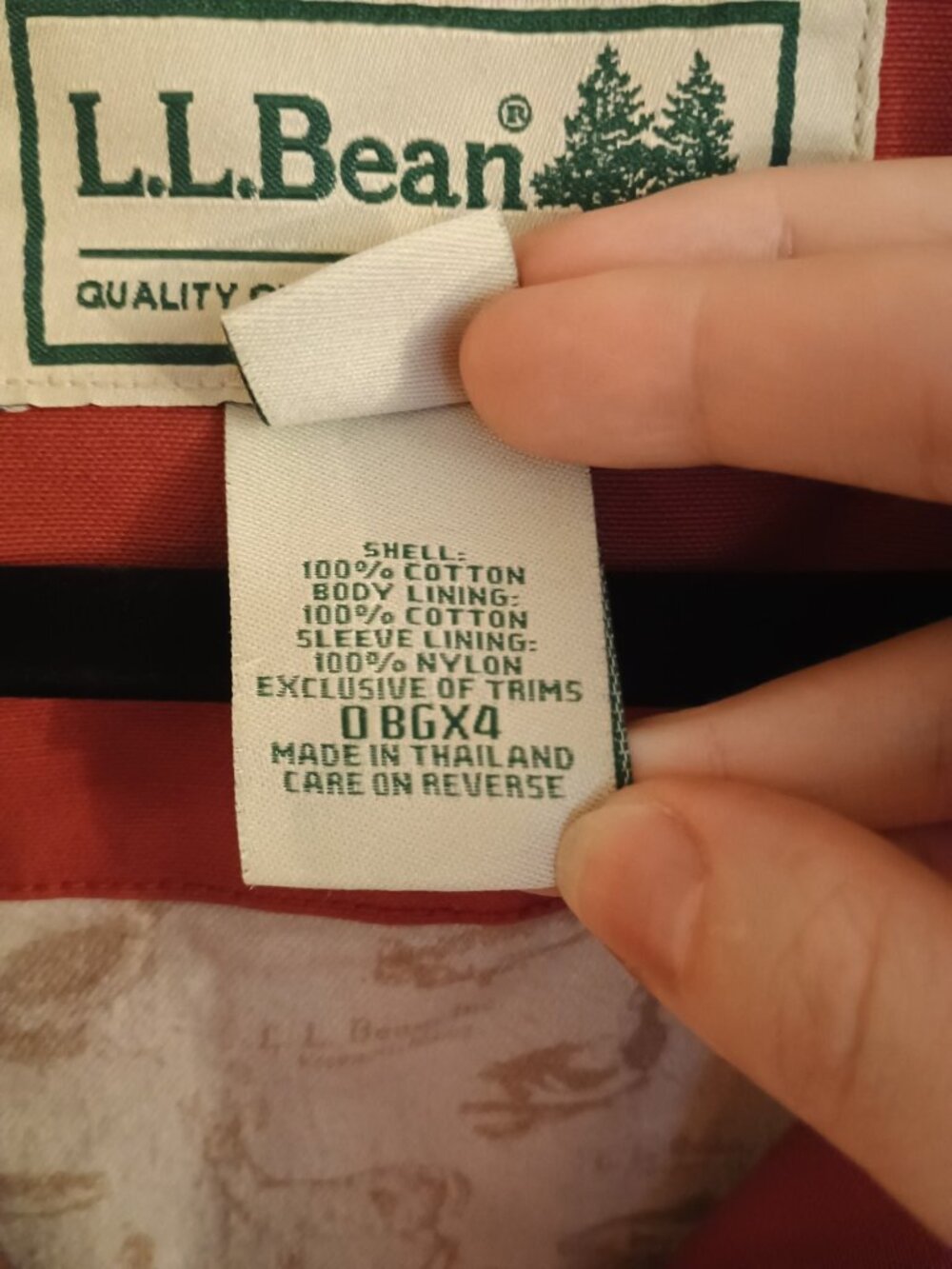 LL BEAN Red Barn Coat Cotton Jacket Women XL with Flannel and Corduroy - Picture 3 of 12